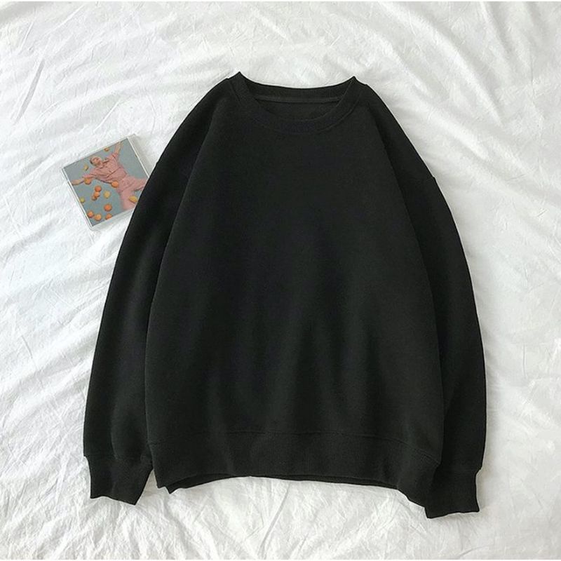 SWEATER WANITA BASIC MURAH - OVERSIZE BASIC SWEATER FLEECE OVERSIZE