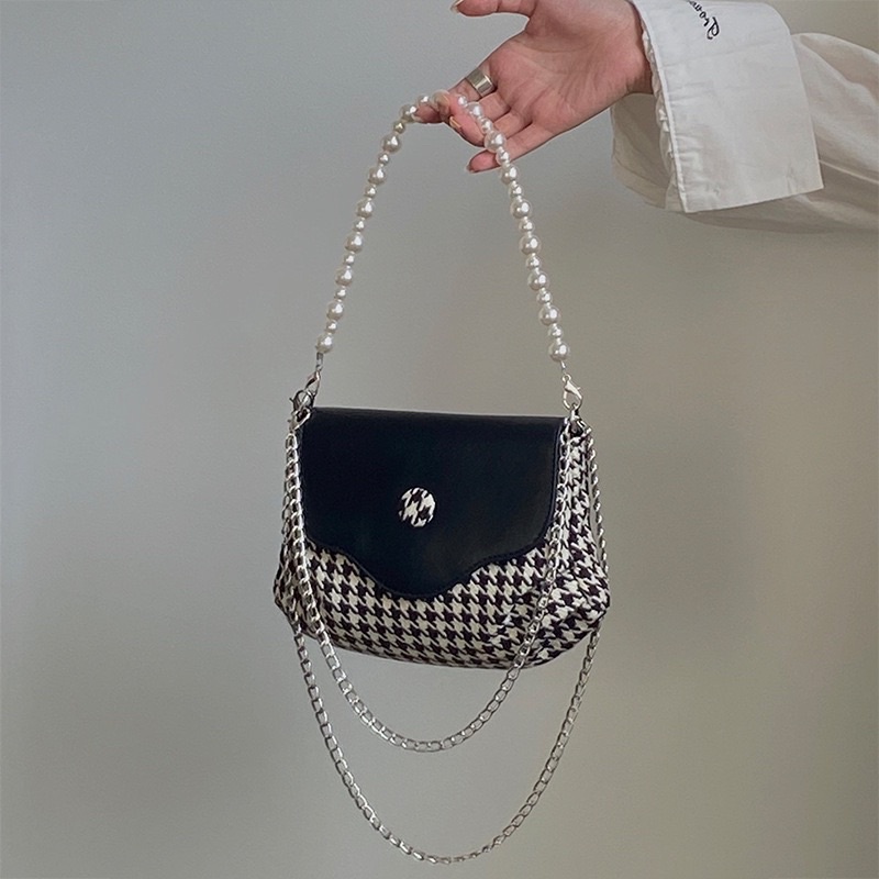 Tas Selempang Wanita Tas Cewek Bahu Rantai Pearl Mini Slingbag GS 2410