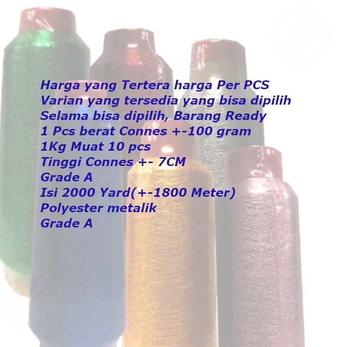 Benang Bordir Polyester Poliester Metalik