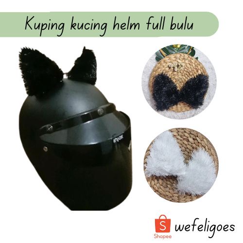 Kuping kucing helm bulu (2pc) . Kuping Helm . Kuping Kucing Helm . Kuping Helm Half Face . Kuping He