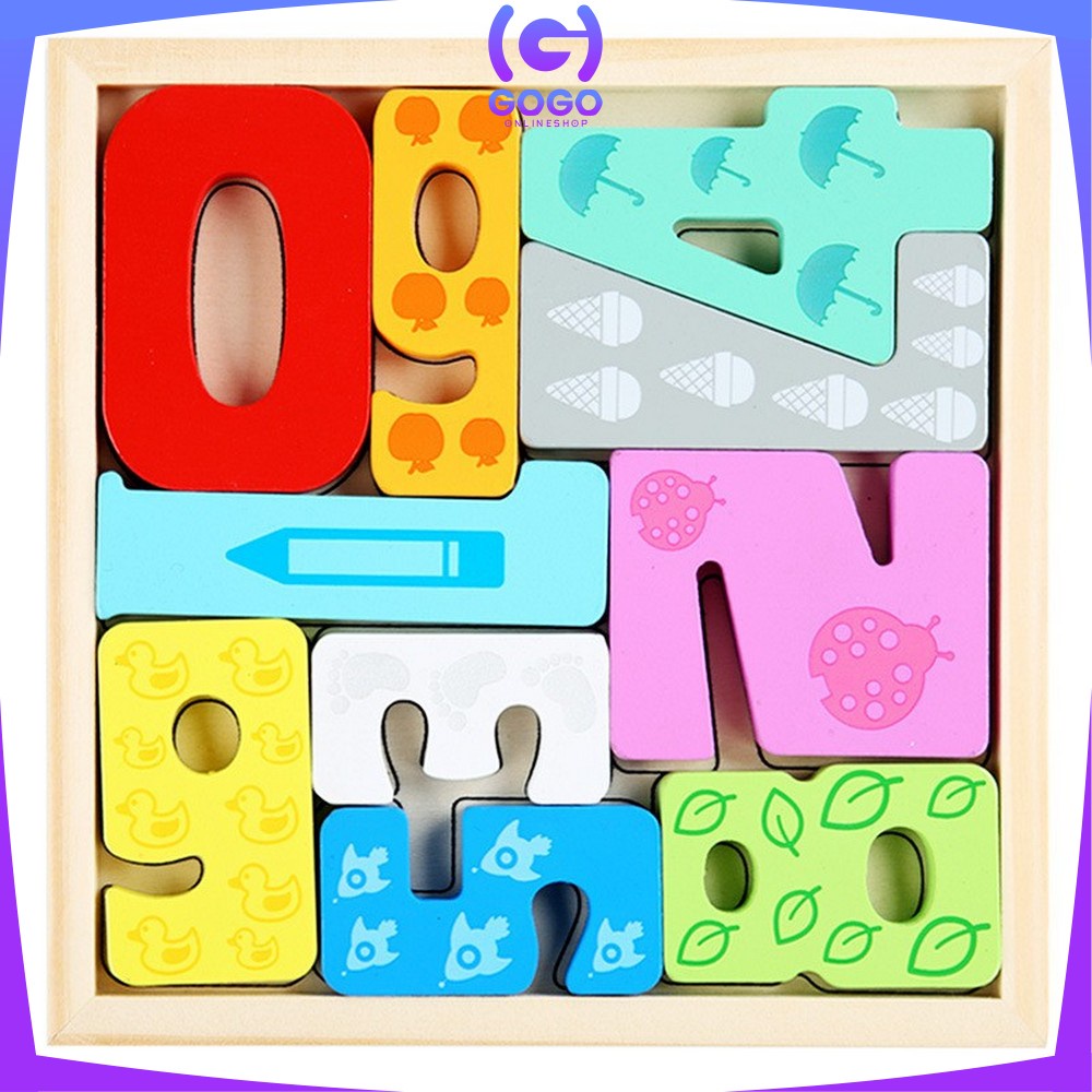 GOGO-M177 Mainan Puzzle 3D Wooden Toys Puzzle Kayu Mainan Edukasi Anak Jigsaw Puzzle Cocokkan Bentuk