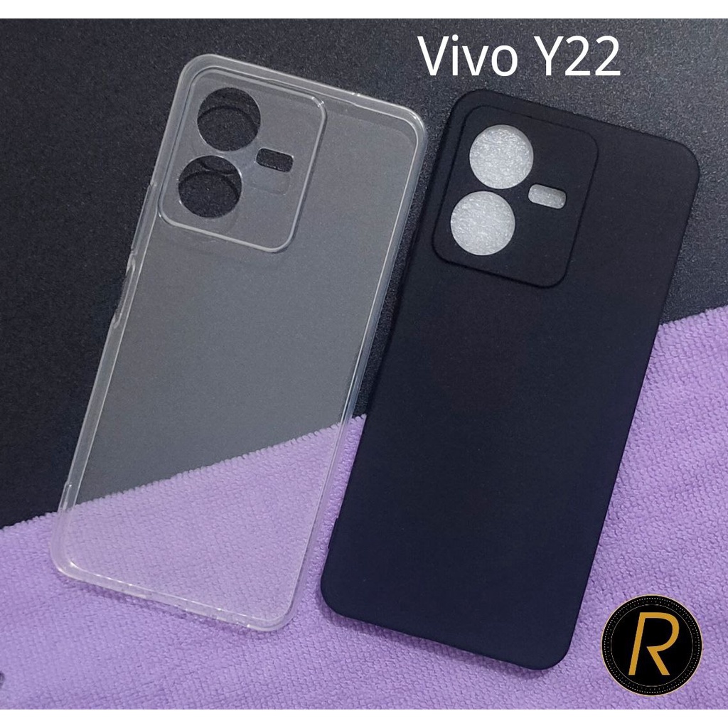 Premium CASING Case Vivo Y16 Y22 Y35 New Case Hitam dan Bening Casing Protect Camera Softcase 3D Camera Silikon Full Dove