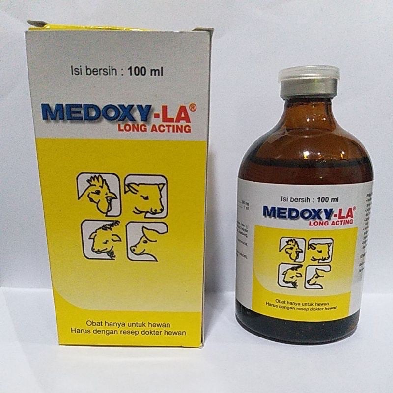 MEDOXY LA 100 ml Obat CRD Kolera Obat Suntik Untuk Ayam Sakit Snot Ngorok CDR Berak Hijau Dll 