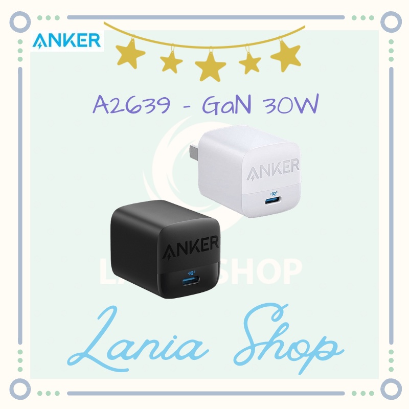 ANKER A2639 - 313 Charger GaN 30W - PD and PIQ 3.0 - Charger Mini 30W