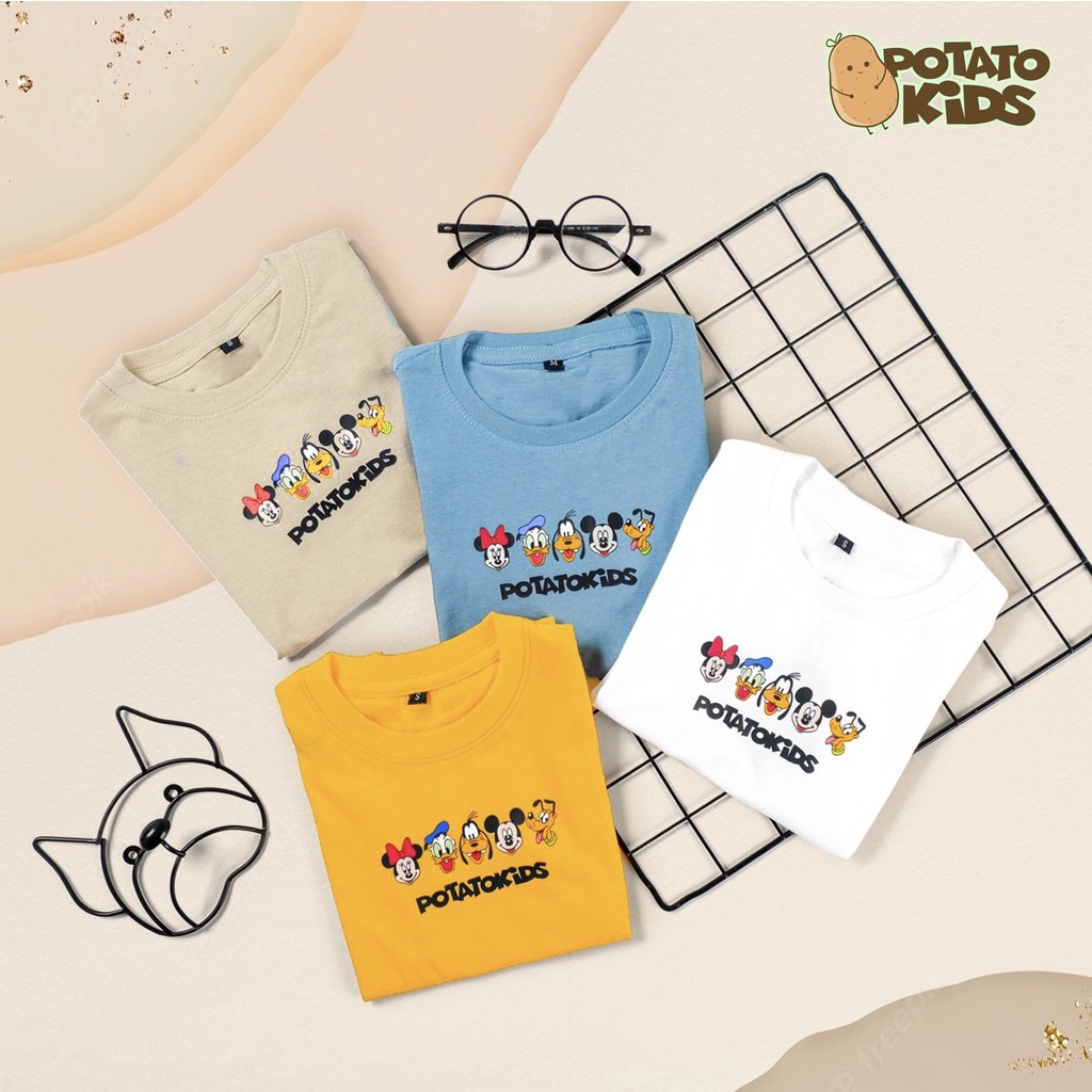 Kaos anak laki-laki perempuan mickey umur 1-12 tahun Potato Kids // baju anak gambar mickey