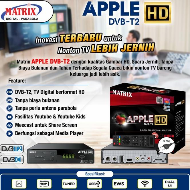 Receiver Tv Set Top Box Dvb-T2 Matrix Apple / Receiver Matrix Dvb-T2