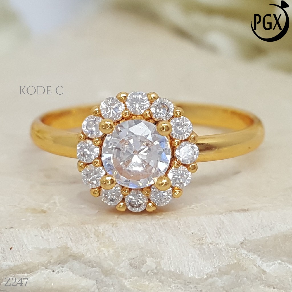 PGX Cincin Xuping Wanita Perhiasan Lapis Emas Aksesoris Fashion Premium - Z247