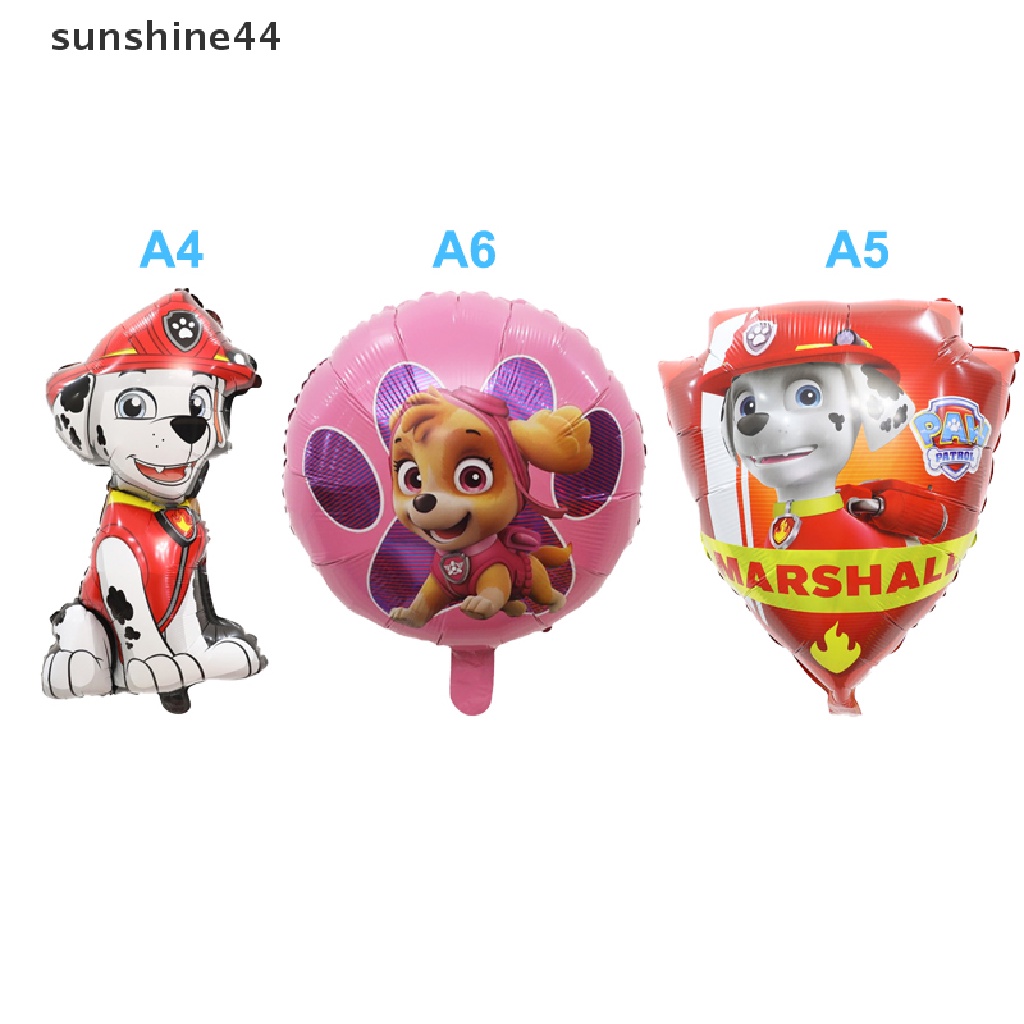 Sunshine Balon Foil Desain Kartun Patrol Chase Marshall Skye Untuk Dekorasi Pesta Ulang Tahun