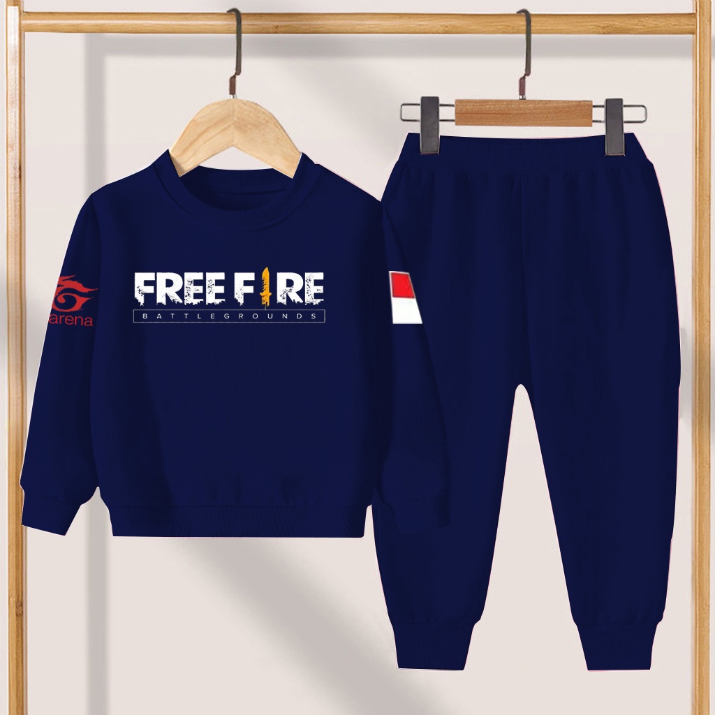 YMF - SETELAN SWEATER ANAK UNISEX / USIA 3-12 TAHUN &quot;FREE FIRE&quot;