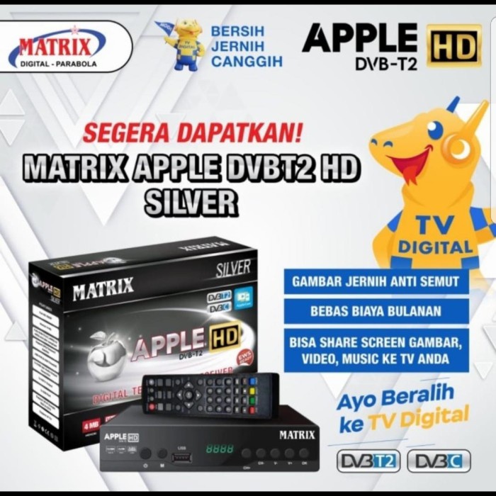 Set Top Box Matrix Apple Dvbt2 Matrix Silver Youtube + Wifi Doungle