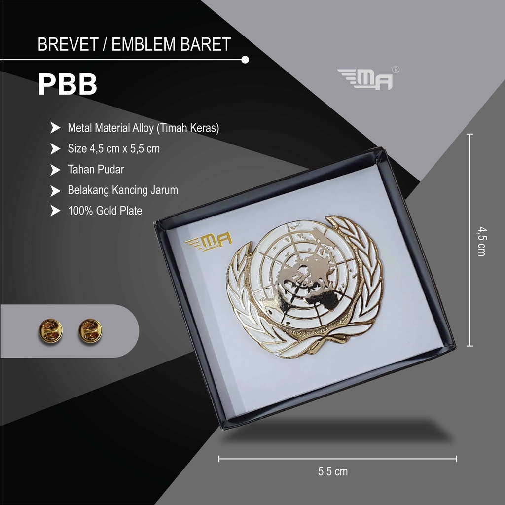 EMBLEM PBB UN BREVET BRIVET PBB BARET PIN