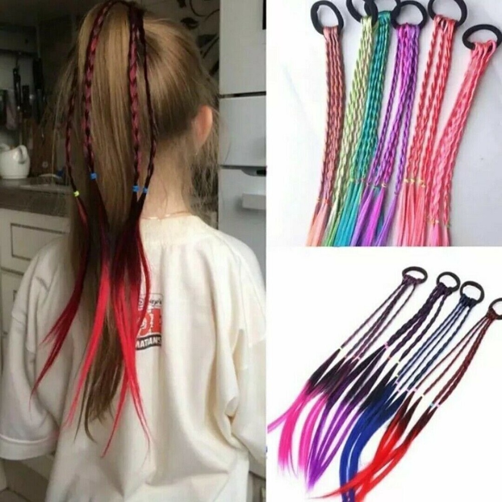 Wig Rambut Model Kepang Warna Gradasi Untuk Wanita