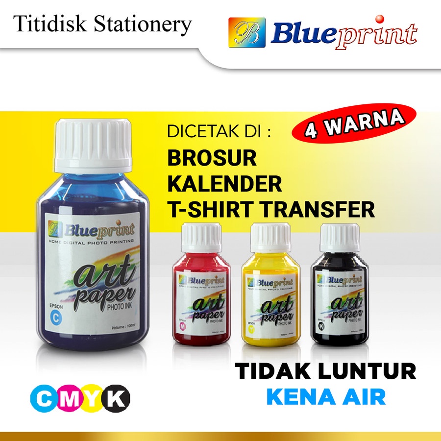 Jual Tinta Art Paper Epson BLUEPRINT Refill For Printer Epson 100ml ...