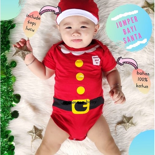 Kostum Natal Bayi Baju Natal Baby Jumper Bayi Karakter Santa Claus Rudolp Noel Sinterklas