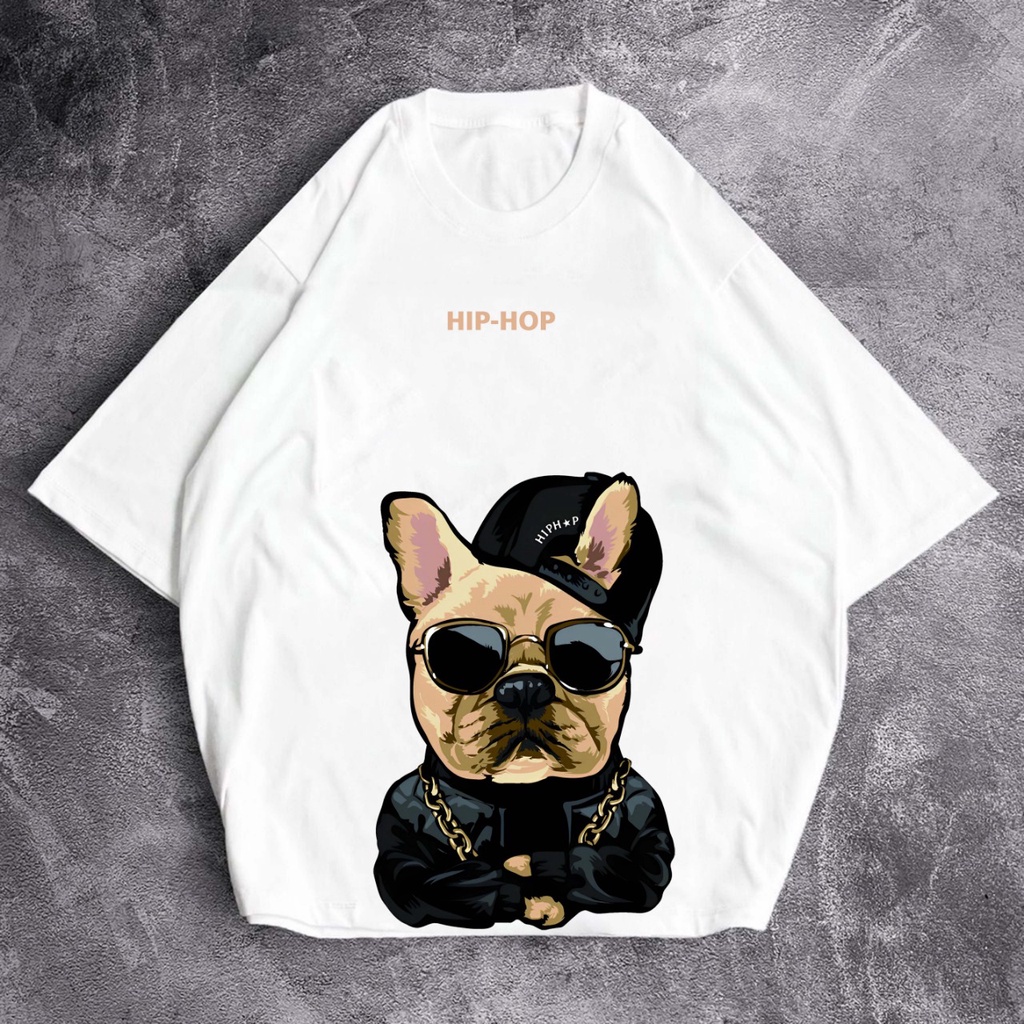 GSC - Baju Kaos Oversize Dog HIP-HOP / Kaos Oversize Pria &amp; Wanita Bahan Cotton Combed 24S