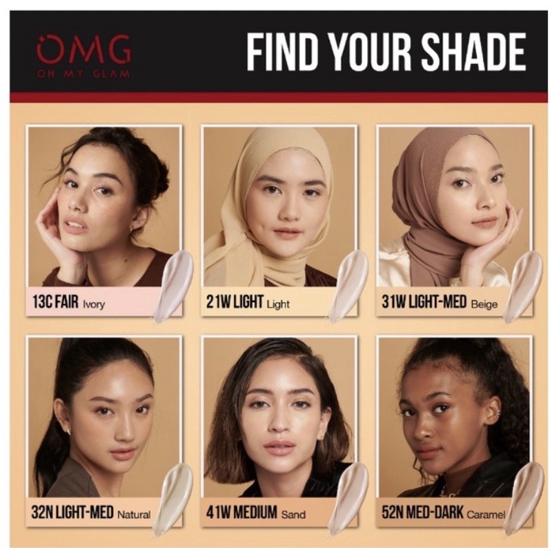 OMG Liquid Foundation 6 Shade Warna