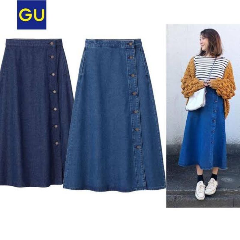 UNIQ*LO DENIM SKIRT WANITA