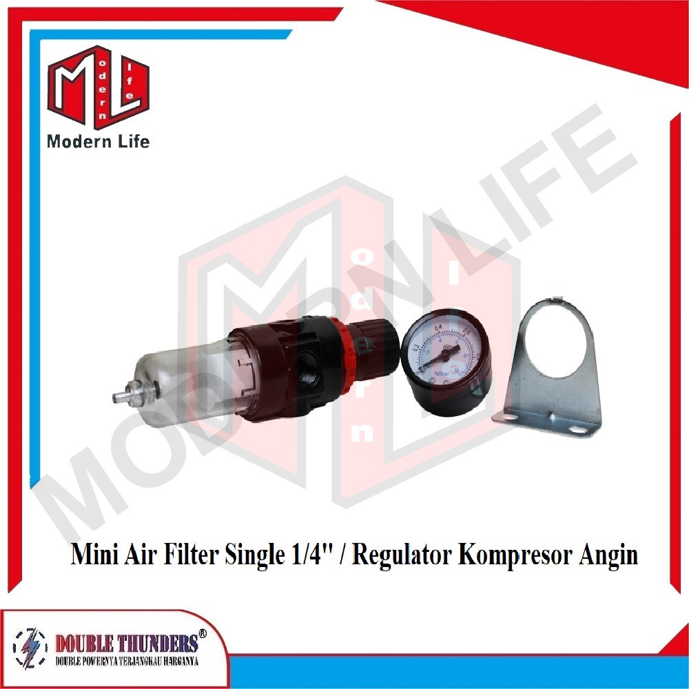 Mini Filter Air Single Regulator Kompresor Angin 1/4&quot; Dus Coklat DT