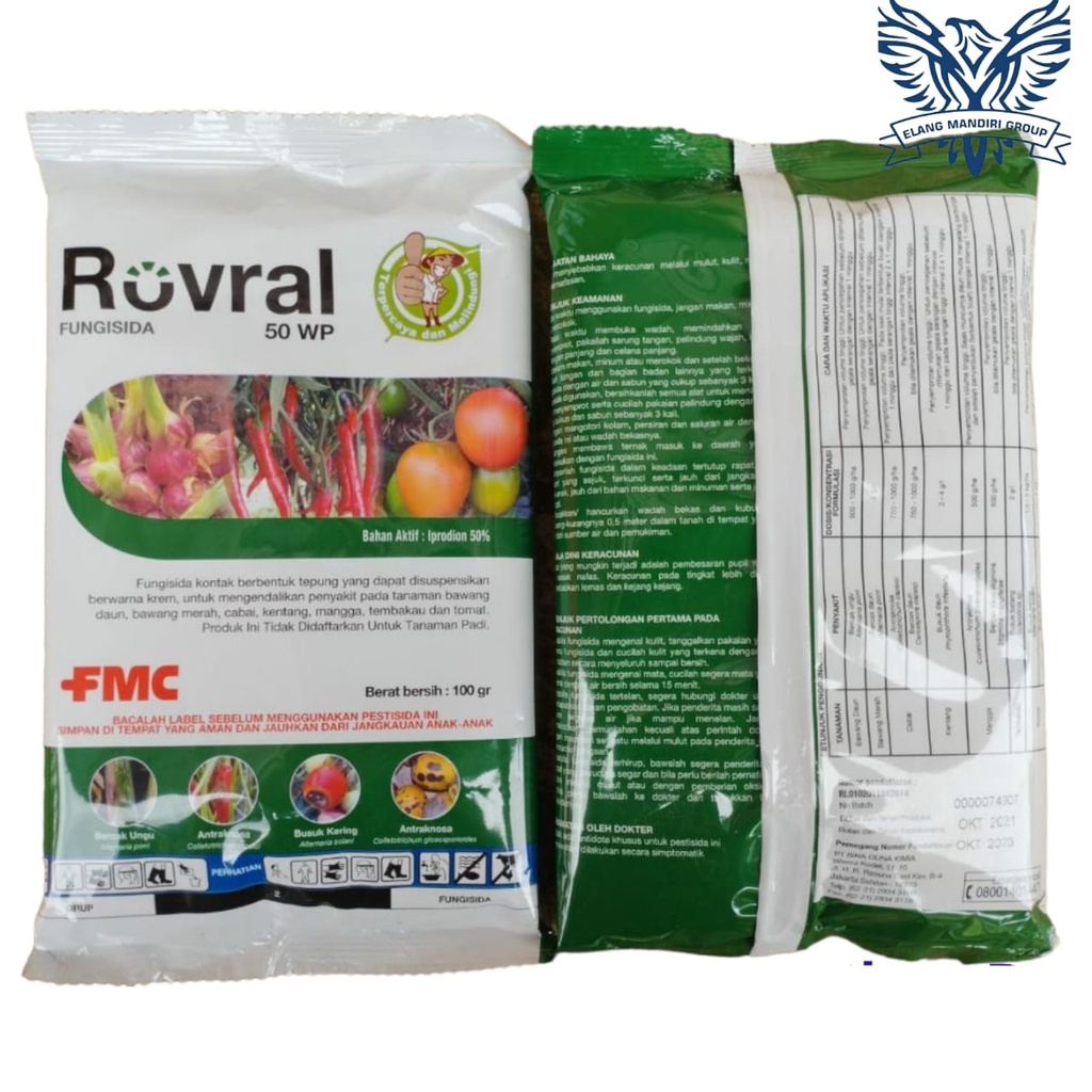 Fungisida Rovral 50WP 100 Gram Bahan Aktif Iprodion 50% Produksi FMC