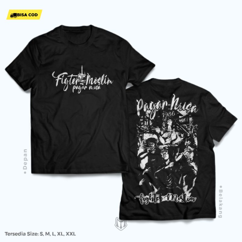 KAOS PAGAR NUSA TERBARU FIGHTER MUSLIM PN KEREN SIMPLE DISTRO PREMIUM BAJU T SHIRT SANTRI PENCAK SIL