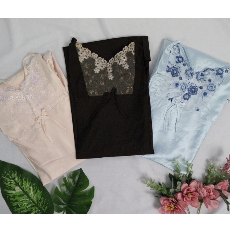 Daster Satin Sexy Import Baju Tidur Santai Murah Tali Kecil Polos 3 Warna