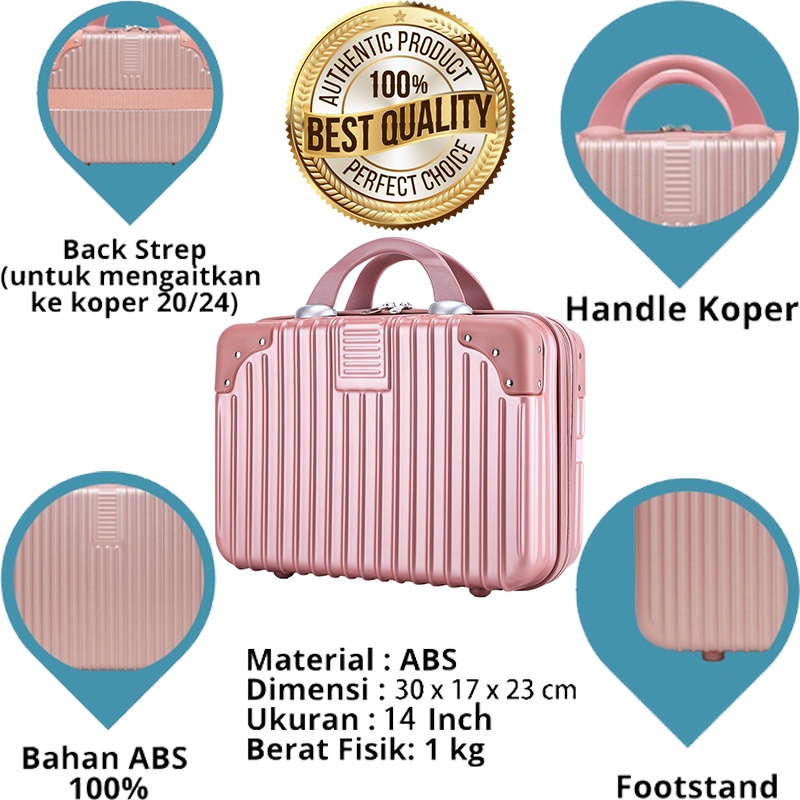 BEST DEALS JZR Koper Makeup Mini 14 Inch Koper Kecil untuk Travel dan Kosmetik Kecil Anti Gores ABS