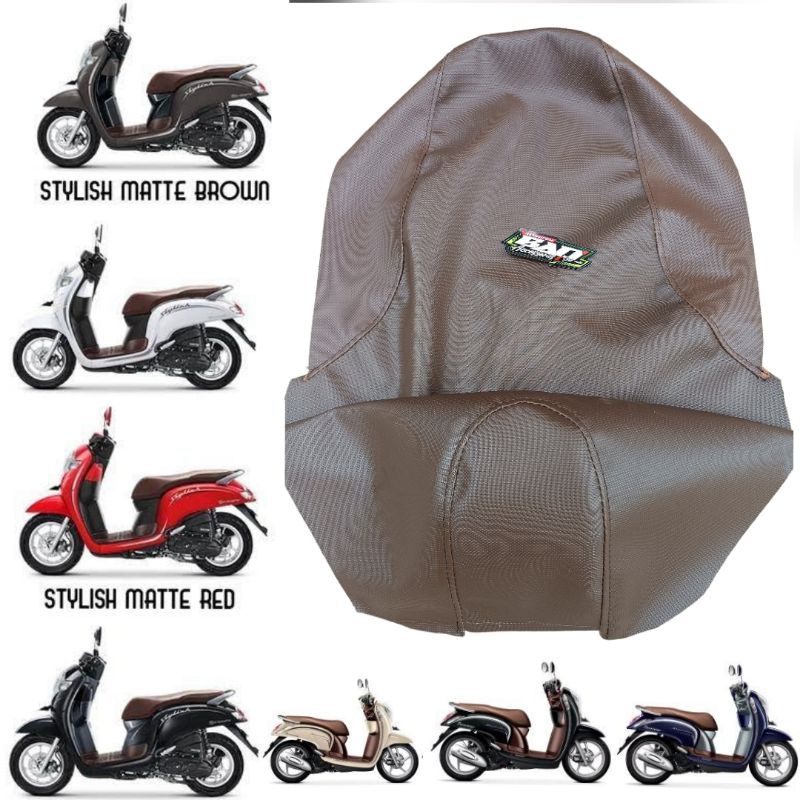 Kain jok scoopy stylish kulit jok scoopy coklat sarung jok scoopy