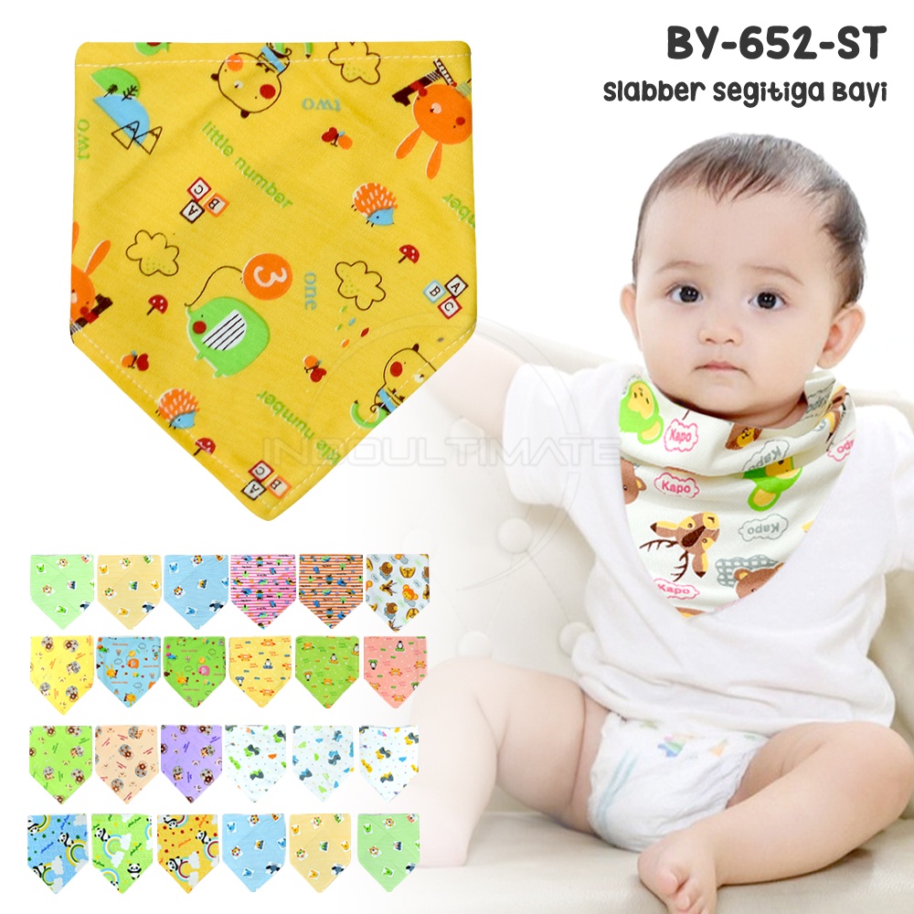 1Pc Slabber Bayi COTTON Premium Double Layer BY-652-ST Baby Bib Slaber Bayi Segitiga Celemek Kain