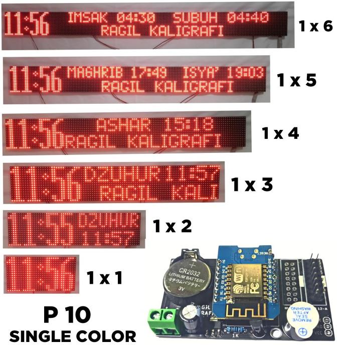 Kontroler JWS P10- Kontroler Jam Sholat Digital P10 RUNING TEKS