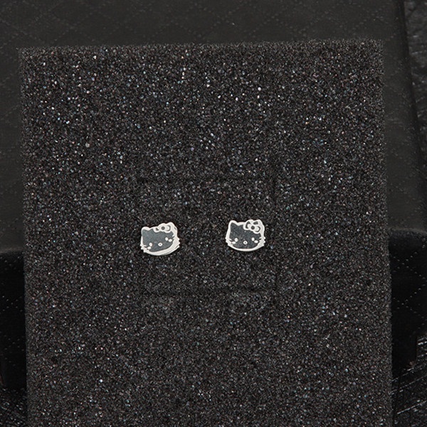 Anting Tusuk Motif Kartun Kucing Bahan Stainless Steel Anti Karat Untuk Wanita