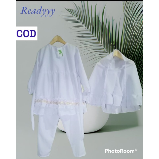 baju putih anak perempuan muslimbaju muslim anak warna putih/baju putih manasik haji anak tk perempu