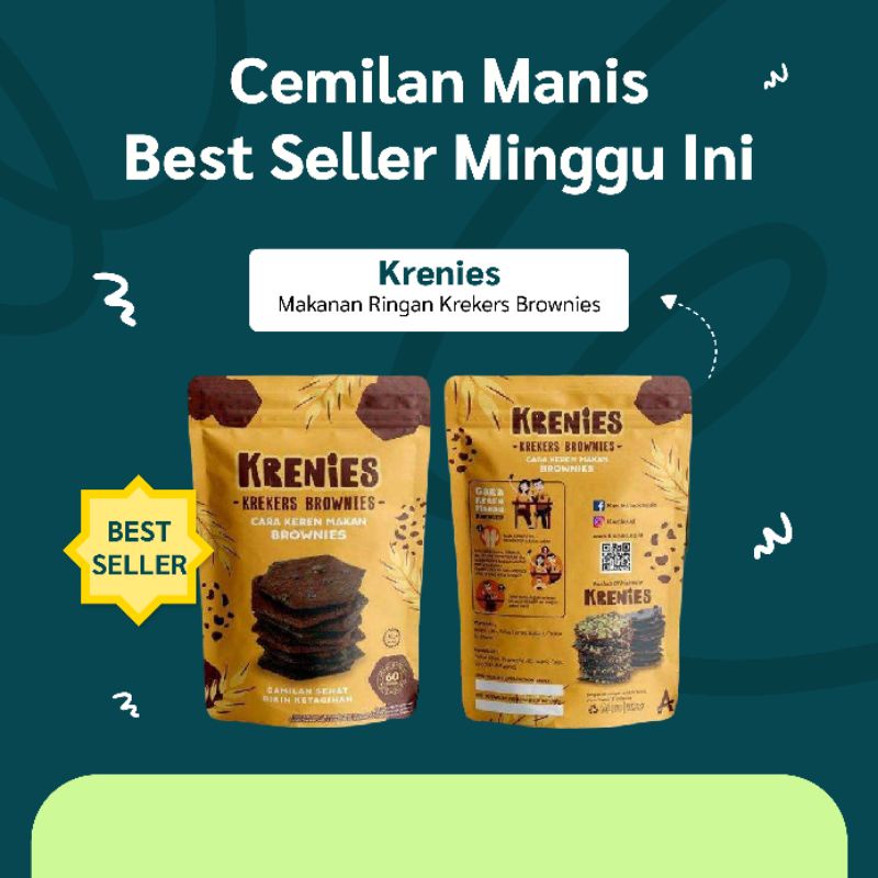 

Krenies makanan ringan Krekers brownies peanut 60gr