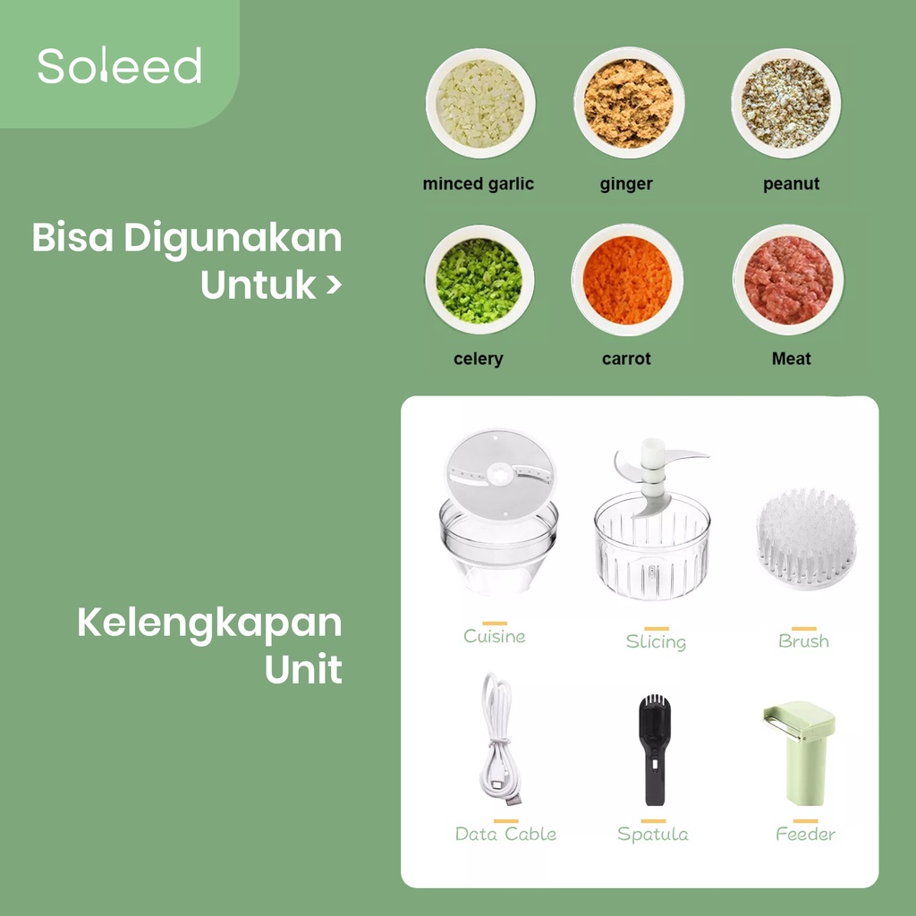 ONION CHOPPER GARLIC SLICER BAWANG VEGETABLES CUTTER ELEKTRIN 4 IN 1