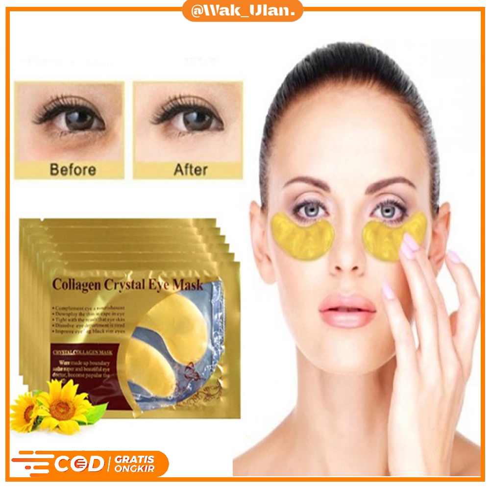 1 PASANG Masker Perawatan Mata COLLAGEN CRYSTAL GOLD EYE BAG MASK EYEMASK Kantong Black Panda Anti Aging Wrinkle Emas