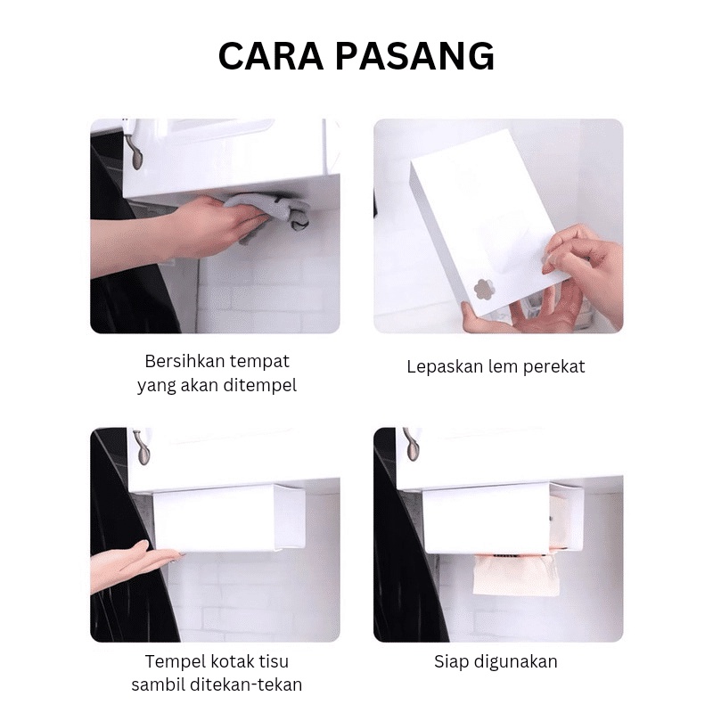 ANG KOTAK HOLDER TISU TEMPEL DINDING / TEMPAT TISU DAPUR TEMPEL DINDING MULTIFUNGSI