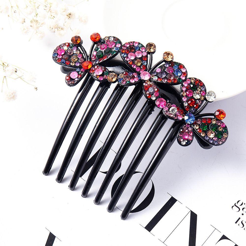 Needway   Sisir Rambut Kupu-Kupu Hiasan Kepala Pengantin Aksesoris Rambut Pengantin Wedding Hair Curler Untuk Wanita Korean Style Hair Clip