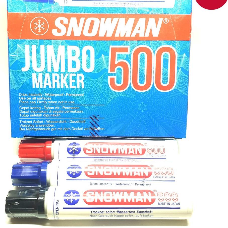 

Terlaris Spidol/Sepidol/Marker Permanen Snowman JUMBO MARKER 500(HITAM/BIRU/MERAH) ㅝ