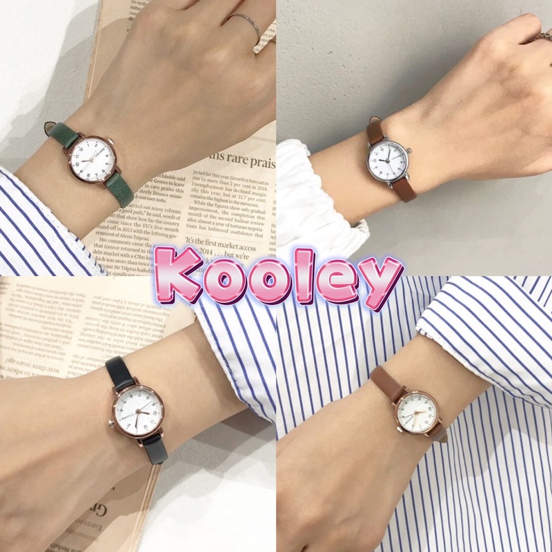 Kooley Jam Tangan Mini Ulzzang Korea QUARTZ  Casual Simple Chic Slim Vintage