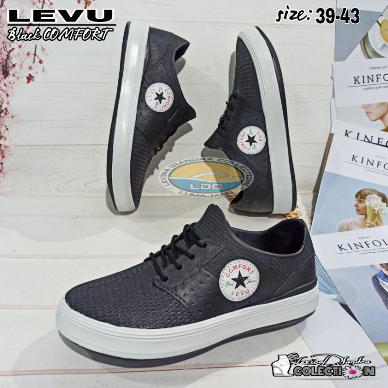 SEPATU KARET LEVU EDISI BLACK COMFORT PRIA(39-43)