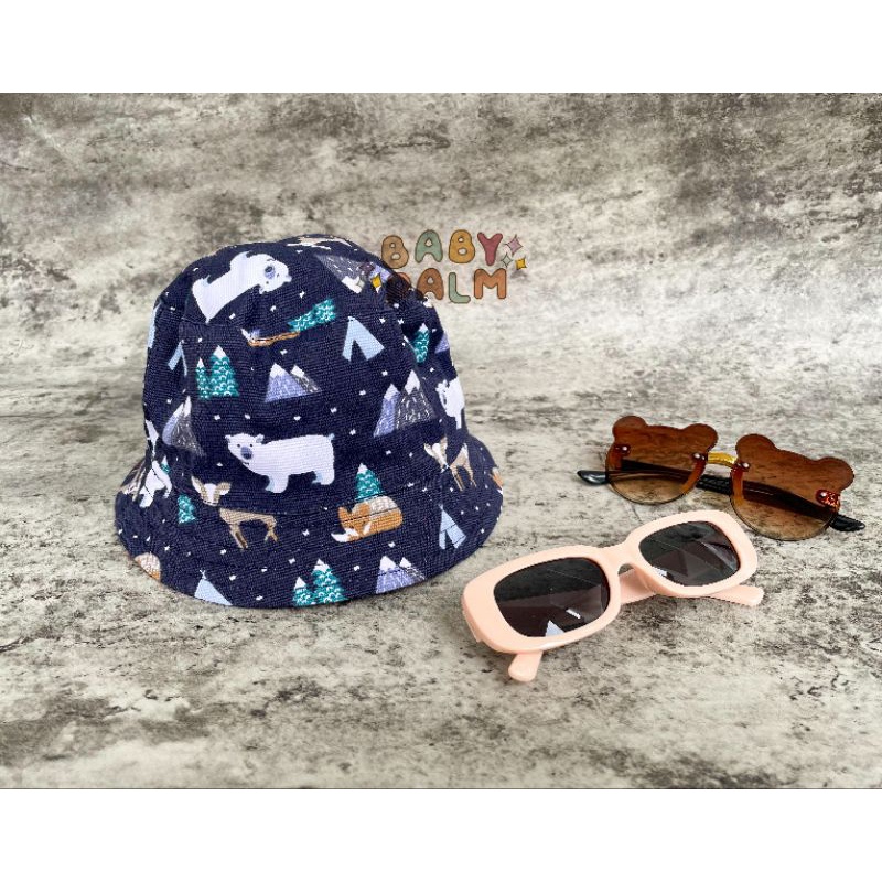 BUCKET HAT CANVAS MOTIF - BUCKET HAT ANAK - BUCKET HAT BAYI