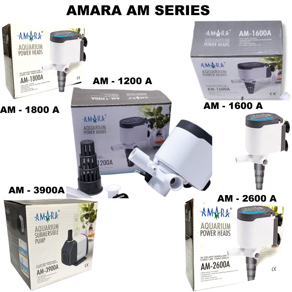 AMARA AM SERIES AM 1200 1600 1800 2600 3900A POWER HEAD POMPA CELUP AQUARIUM