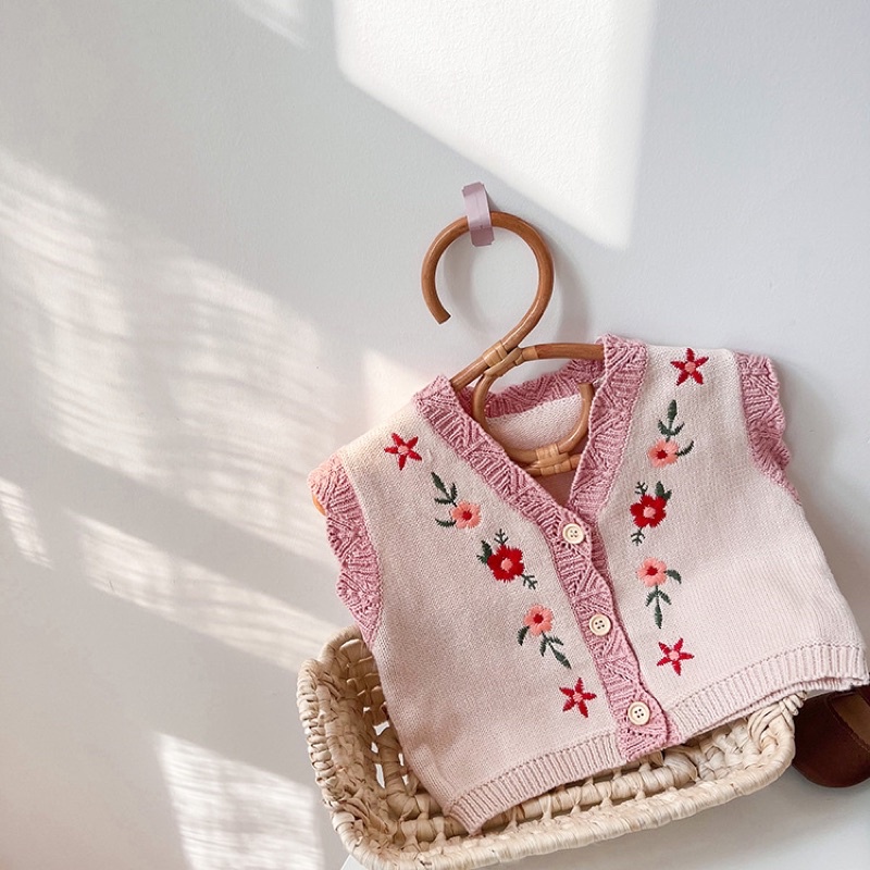 Floral cardigan vest anak perempuan