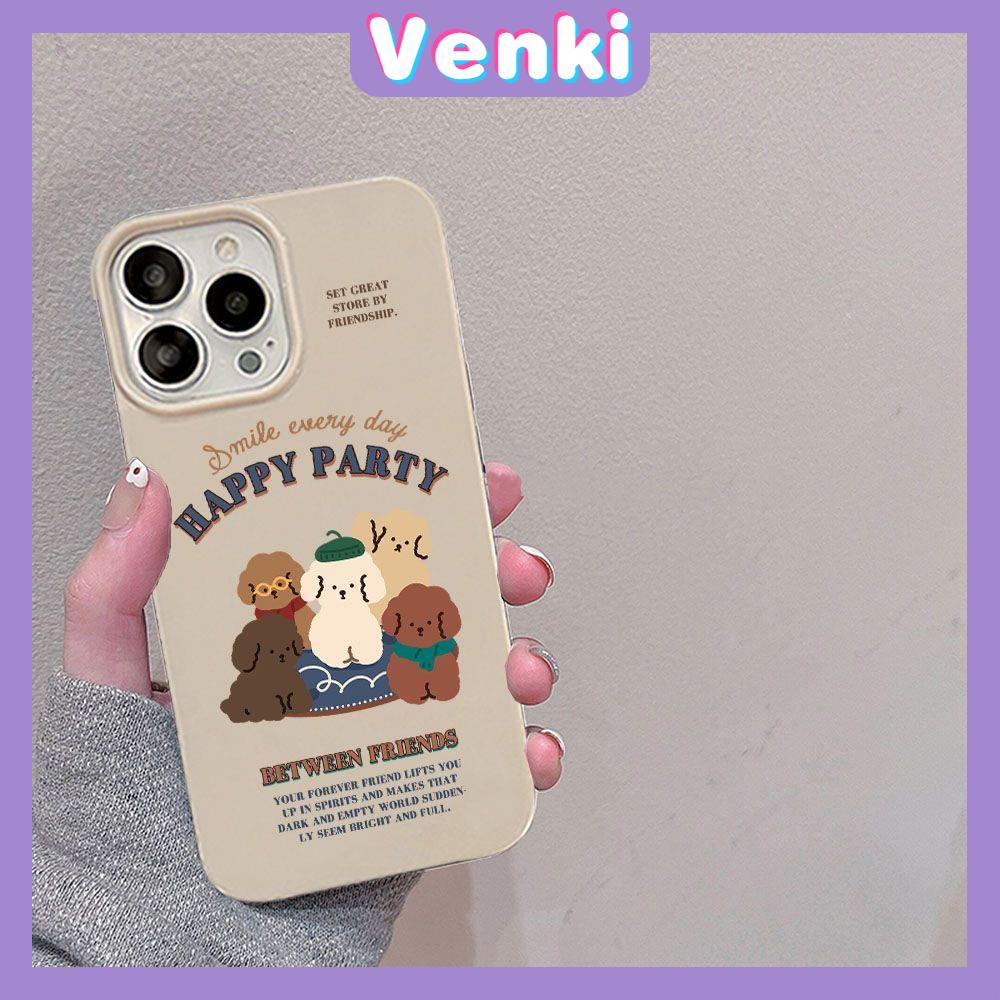 Case iPhone 14 Pro Max TPU Soft Case Cute Poodle Dog Friend Glossy Khaki Candy Case Camera Protection Shockproof For iPhone 14 13 12 11 Plus Pro Max 7 Plus X XR