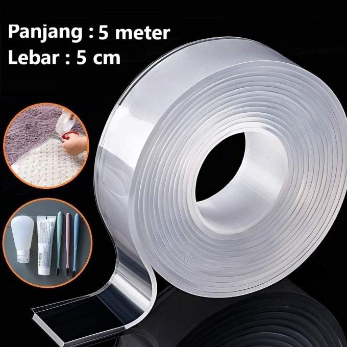 

Nano Magic Double Tape 5cm x 5meter Transparan Selotip Isolasi Bening