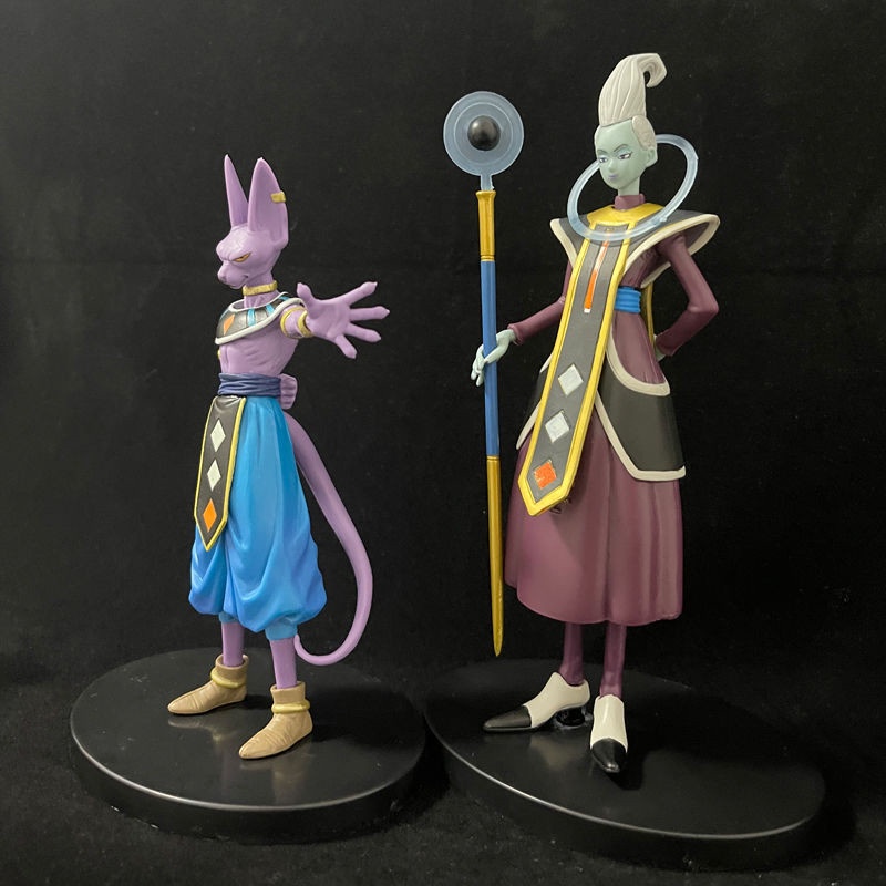 2pcs / set Mainan Action Figure Dragon Ball Gods of Destruction DXF Whis Beerus Bahan PVC 20cm Untuk Anak