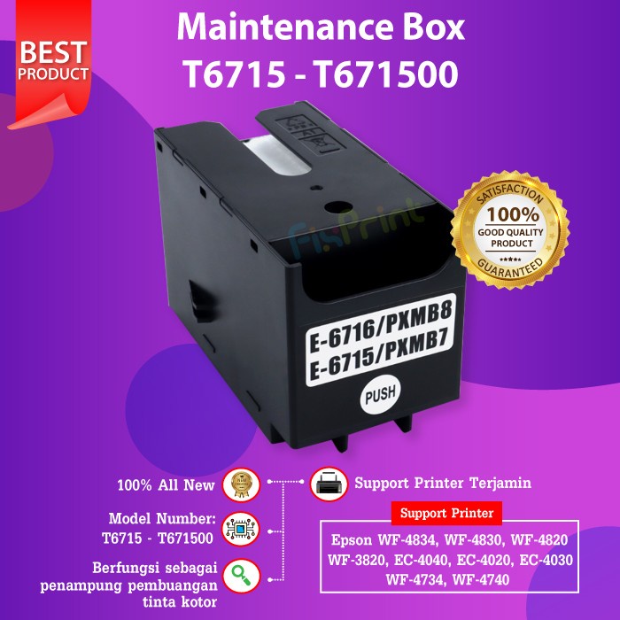 Maintenance Box Compatible Busa Inkpad Pembuangan Tinta Compatible T2950 T04D1 T6711 T6716 C9345 + Chip