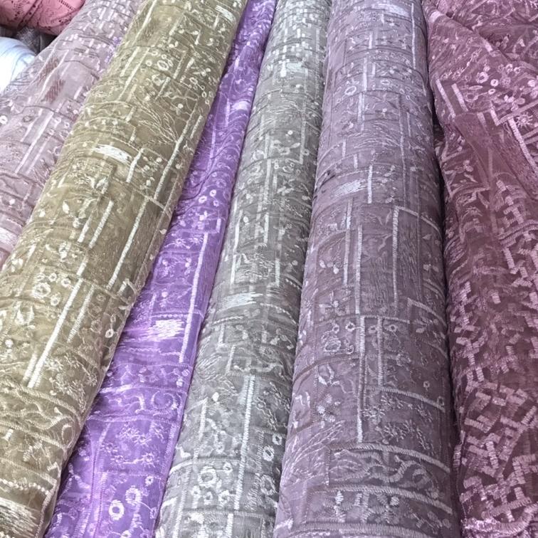 ㅀ kain tile bordir bunga mutiara non glitter/New produk HOT SALES 4097 ❖