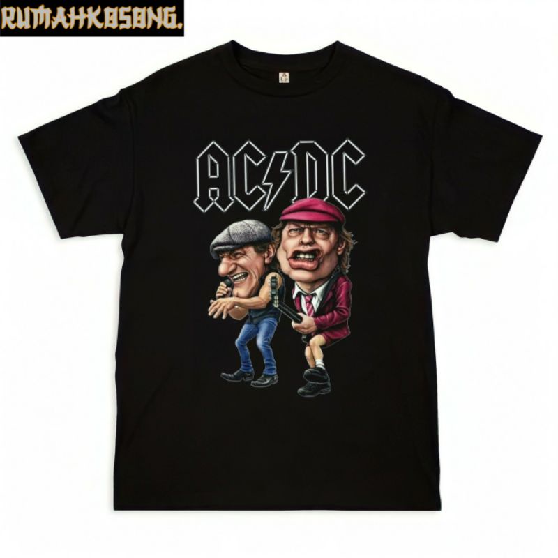 KAOS ACDC KARIKATUR | T-SHIRT BAJU BAND ACDC | KAOS BAND ACDC | KAOS PRIA | KAOS WANITA | VINTAGE