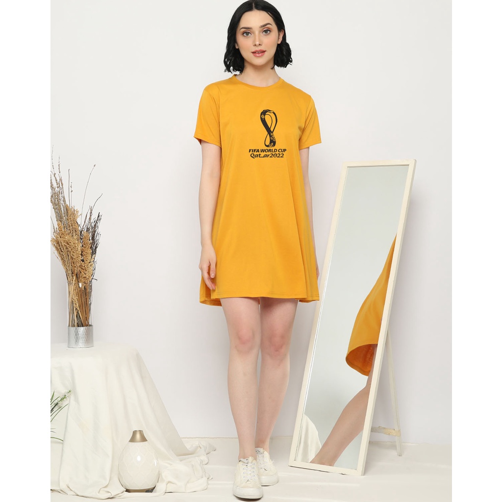 YOURSTYLE1119 - BASIC MINI DRESS WORLD CUP 2022 TUNIK OVERSIZE TSHIRT KEKINIAN OVERSIZE