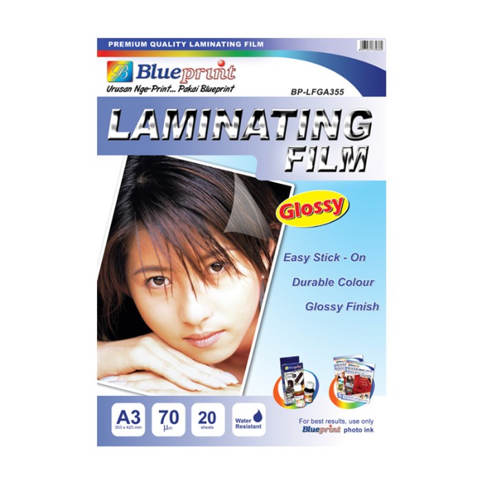 

Blueprint BP-LFGA355 Laminating Glossy Film A3 TSB